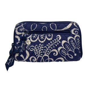 Vera Bradley Twirly Birds Navy Blue Wristlet Wallet Aprox. 7x4"